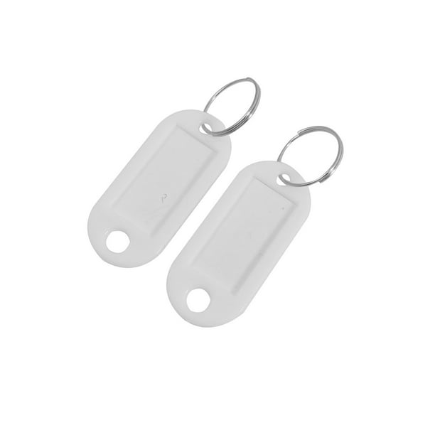 60Pcs Plastic Key Ring Luggage ID Tag Label Suitcase Bag Keychain Fobs Name Card